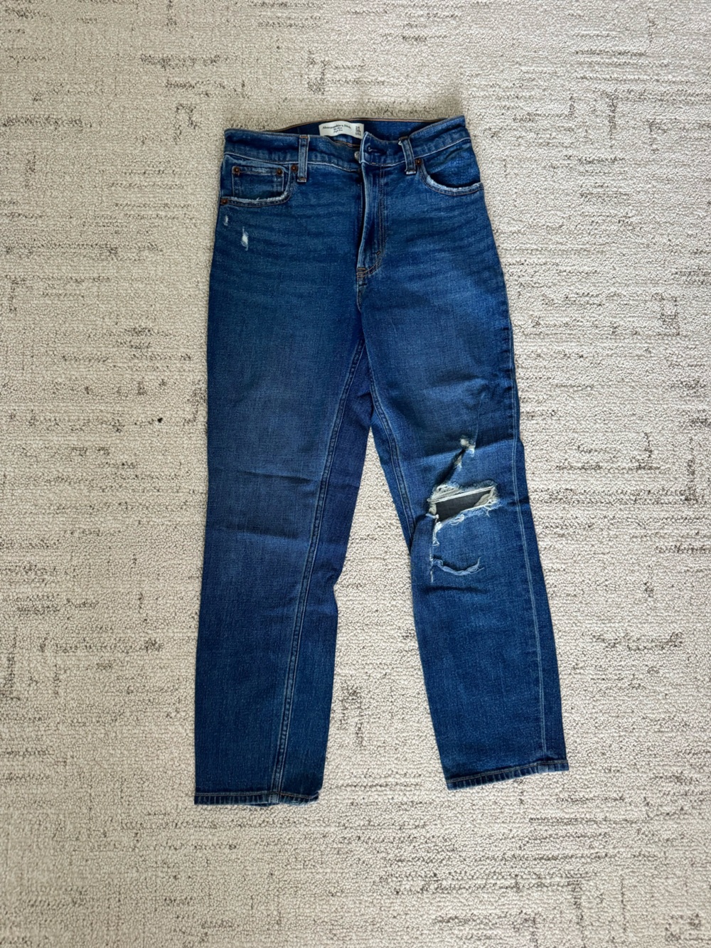 Abercrombie & Fitch Blue Ripped Skinny Jeans